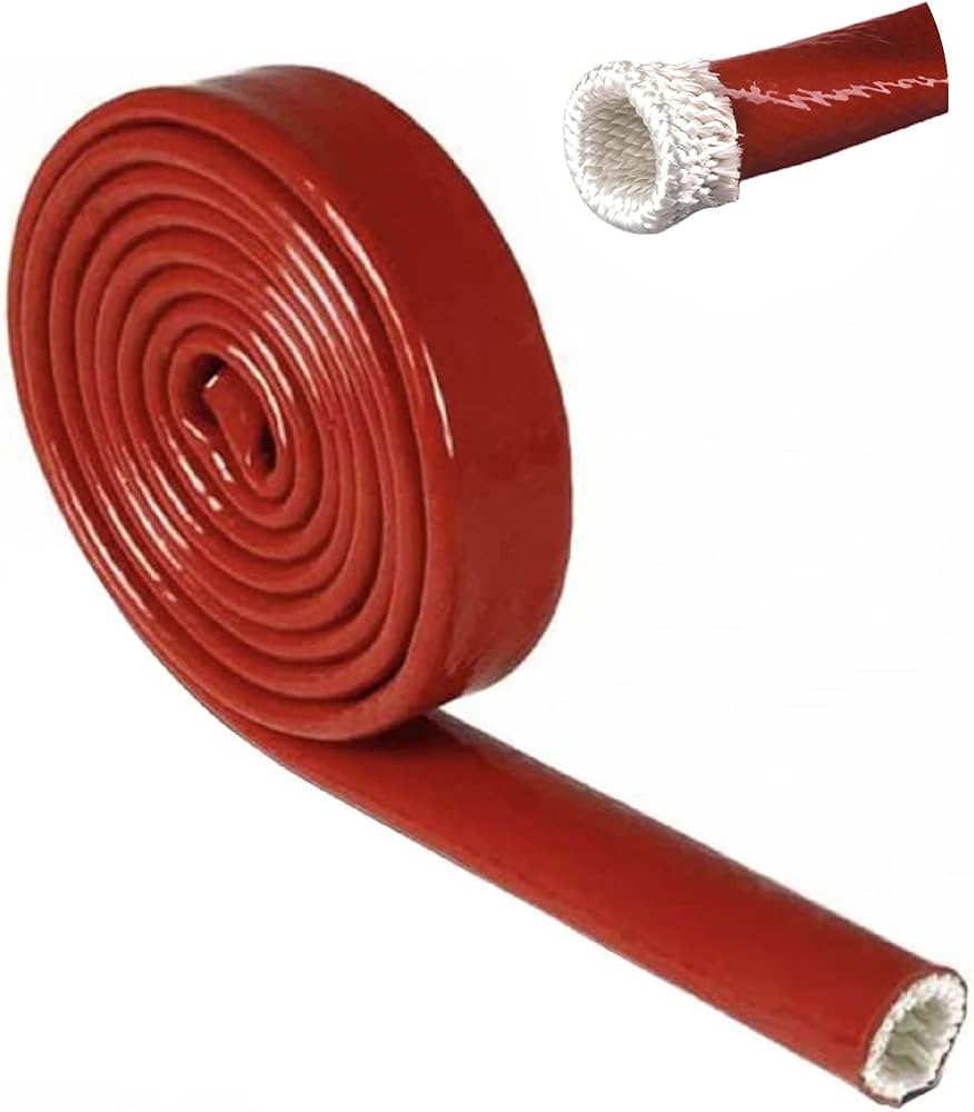 Silicone-Coated Fiberglass Fire Sleeve - flame-resistant protective tube for high-temperature applications